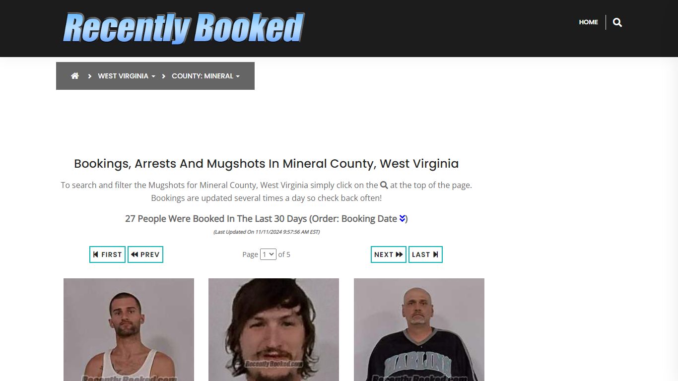 Bookings, Arrests and Mugshots in Mineral County, West Virginia